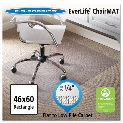 ES Robbins® 46 x 60 Rectangle Chair Mat, Task Series AnchorBar for Carpet up to 1/4"