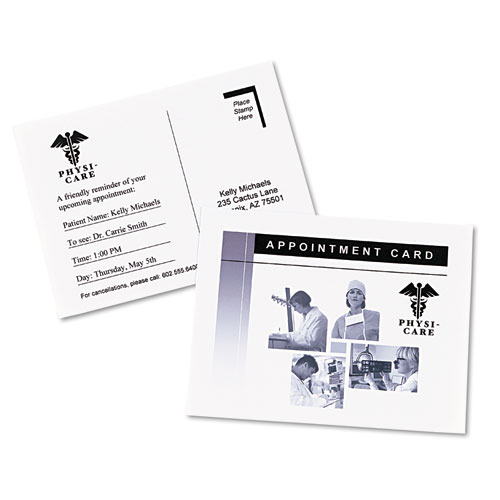 Image of Photo-Quality Printable Postcards, Inkjet, 74 lb, 4.25 x 5.5, Glossy White, 100 Cards, 4 Cards/Sheet, 25 Sheets/Pack