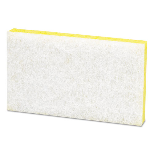 Image of Scotch-Brite™ Professional Light-Duty Scrubbing Sponge, #63, 3.6 X 6.1, 0.7" Thick, Yellow/White, 20/Carton