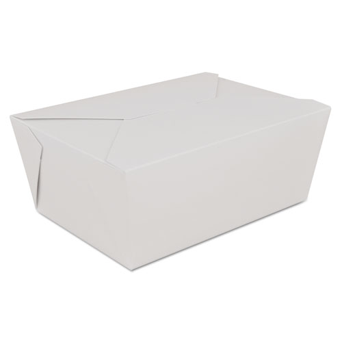 CHAMPPAK RETRO CARRYOUT BOXES #4, WHITE, PAPERBOARD, 7.75 X 5.5 X 3.5, 160/CARTON