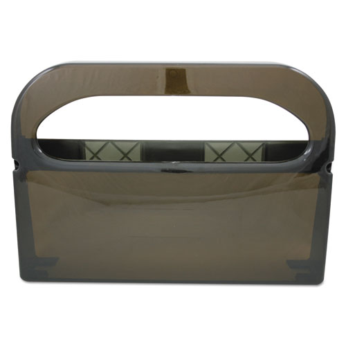 Image of Health Gards Toilet Seat Cover Dispenser, Half-Fold, 16 x 3.25 x 11.5, Smoke