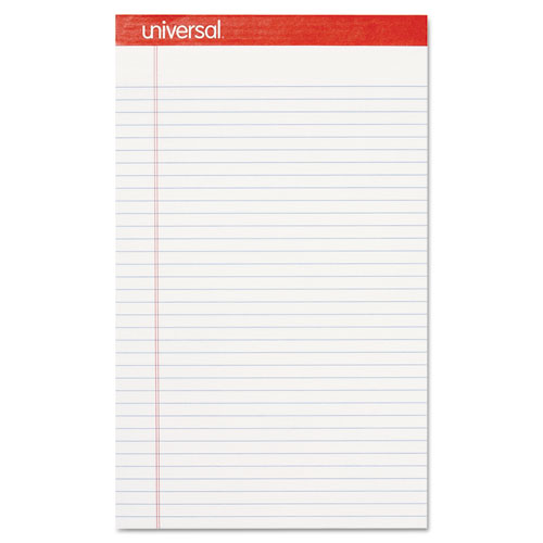 Perforated Ruled Writing Pads, Wide/Legal Rule, 8.5 x 14, White, 50 Sheets, Dozen