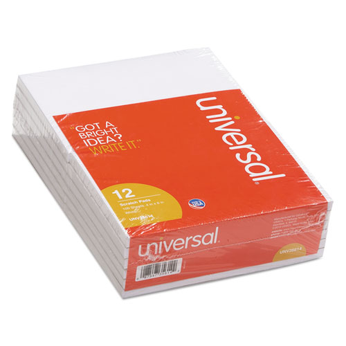 Universal® Scratch Pads, Unruled, 4 x 6, White, 100 Sheet Pads, 12 pack