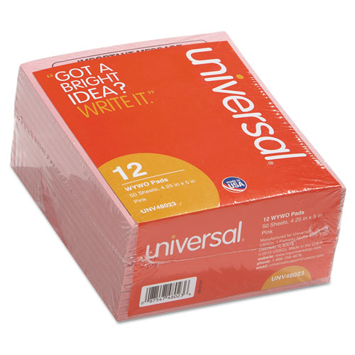 Universal® Important Message Pink Pads, 4 1/4 x 5 1/2, 50/Pad, Dozen