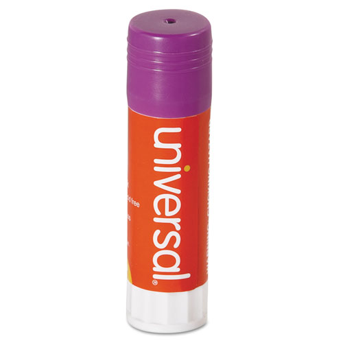 Image of Glue Stick, 0.74 oz, Applies Purple, Dries Clear, 12/Pack