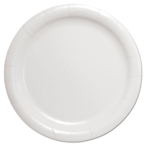 Bare Eco-Forward Clay-Coated Paper Dinnerware, Plate, 9" dia, White, 500/Carton SCCHP9S