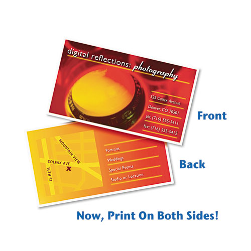 Image of True Print Clean Edge Business Cards, Inkjet, 2 x 3.5, White, 200 Cards, 10 Cards/Sheet, 20 Sheets/Pack