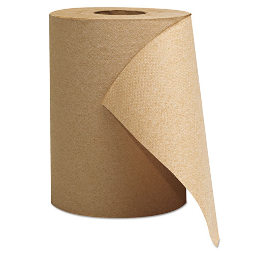Hardwound Roll Towels, 1-Ply, Brown, 8 x 300 ft, 12 Rolls/Carton