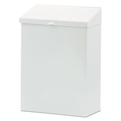 Image of Hospeco® Feminine Hygiene Product Waste Receptacle, Metal, White