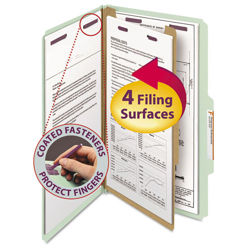 Box 10 Legal Size Pressboard Classification File Folder with 2 dividers and Fasteners 2 Expansion 