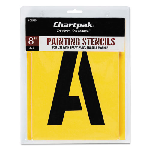 Chartpak® Painting Stencil Set, A-Z Set, Manila, 26/Set