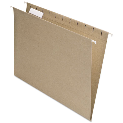 Earthwise by Pendaflex 100% Recycled Colored Hanging File Folders, Letter Size, 1/5-Cut Tabs, Natural, 25/Box