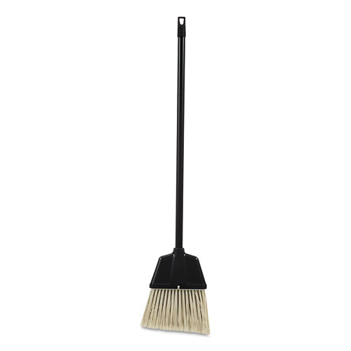 Lobby Dust Pan Broom, Plastic Bristles, 38" Handle, Natural/Black, 12/Carton