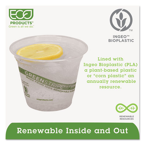 Image of Eco-Products® Greenstripe Renewable And Compostable Cold Cups, 9 Oz, Clear, 50/Pack, 20 Packs/Carton
