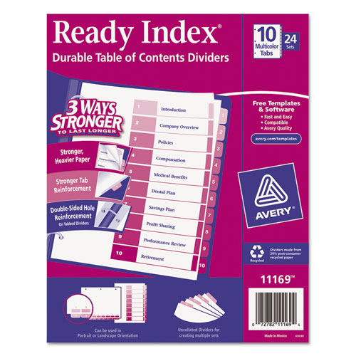 AVE11169 Avery Ready Index Table/Contents Dividers