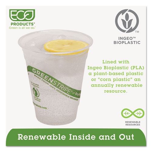 Greenstripe Renewable & Compostable Cold Cups - 12oz., 50/pk, 20 Pk/ct