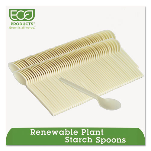EcoSense Renewable Plant Starch Cutlery, Spoon, 7", 50/Pack