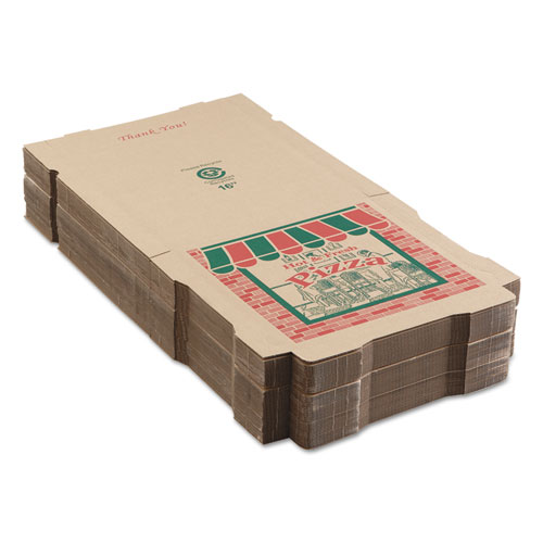 CORRUGATED PIZZA BOXES, 16 X 16 X 1.75, KRAFT, 50/CARTON