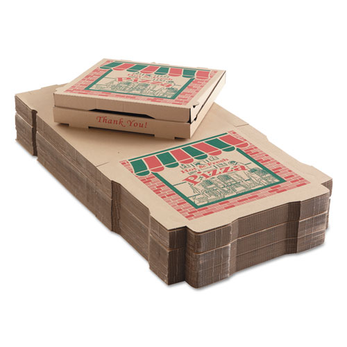 CORRUGATED PIZZA BOXES, 16 X 16 X 1.75, KRAFT, 50/CARTON