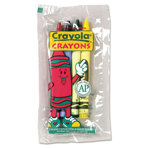Crayola® Classic Color Crayons in Cello Pack, 4 Colors, 4/Pack, 360 Packs/Carton