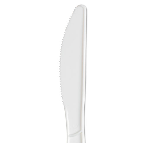 Image of SmartStock Plastic Cutlery Refill, Knife, 6.3", Series-B Mediumweight, White, 40/Pack, 24 Packs/Carton
