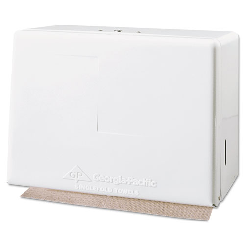 Image of Space Saver Singlefold Towel Dispenser, Steel, 11.63 x 6.63 x 8.13, White