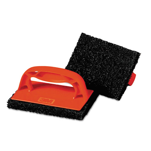 Image of Scotchbrick Griddle Scrubber 9537, 4 x 6 x 3, Red/Black, 12/Carton