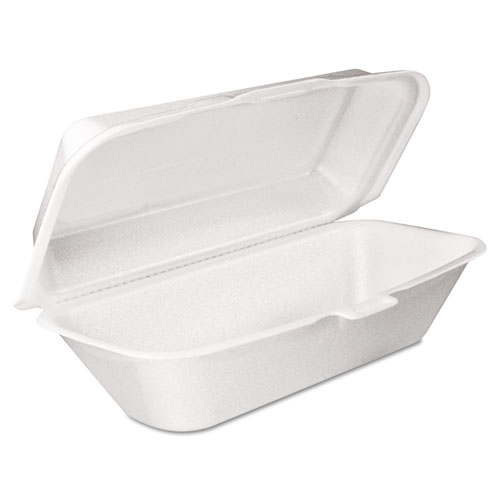 Foam Hoagie Container with Removable Lid, 9-4/5x5-3/10x3-3/10, White, 125/Bag | by Plexsupply