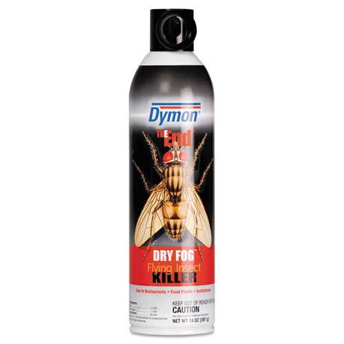 Dymon® THE END. Dry Fog Flying Insect Killer, 14 oz Aerosol Spray, 12/Carton