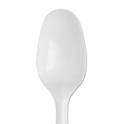 Image of SmartStock Plastic Cutlery Refill, Teaspoon, 5.5", Series-B Mediumweight, White, 40/Pack, 24 Packs/Carton