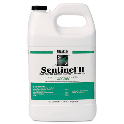 Franklin Cleaning Technology® Sentinel II Disinfectant, Citrus Scent, Liquid, 1 gal Bottle, 4/Carton