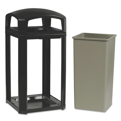 Image of Landmark Series Classic Dome Top Container, Plastic, 50 gal, Sable