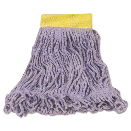 Super Stitch Looped-End Wet Mop Head, Cotton/synthetic, Small Size, Blue
