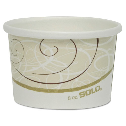 SOLO® Flexstyle Double Poly Paper Containers, 8 oz, Symphony Design, Paper, 25/Pack, 20 Packs/Carton