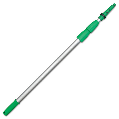 Image of Unger® Opti-Loc Aluminum Extension Pole, 14 Ft, Three Sections, Green/Silver