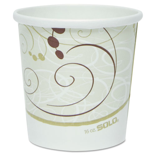SOLO® Flexstyle Double Poly Paper Containers, 16 oz, Symphony Design, Paper, 25/Pack, 20 Packs/Carton