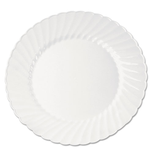 Classicware Plastic Plates, 9 Inches, White, Round, 10/pack