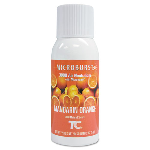 Image of Microburst 3000 Refill, Mandarin Orange, 2 oz Aerosol Spray, 12/Carton