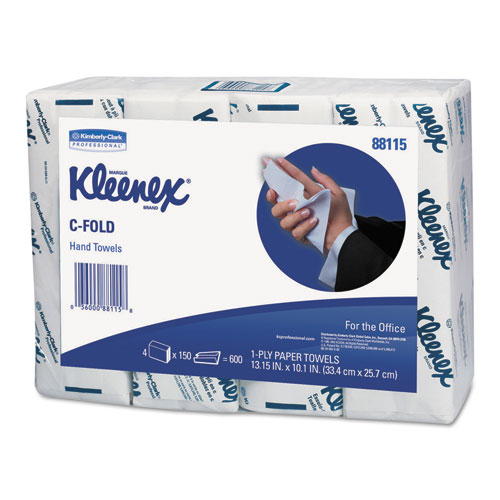 Kleenex® C-Fold Paper Towels for Business, Absorbency Pockets, 10.13 x 13.15, White, 150/Pack, 16/Carton
