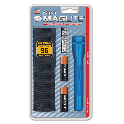 Maglite® Mini Maglite AA Flashlight, Blue, Holster Combo Pack