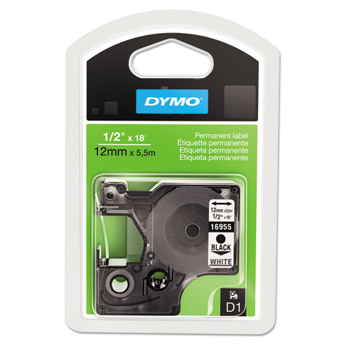 DYMO High Performance Polyester Removable Label Tape, 3/4 x 23', Black on  White