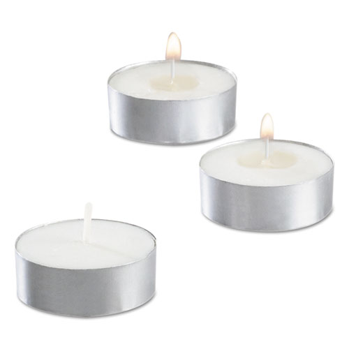 Image of Tealight Candle, 5 Hour Burn, 0.5"h, White, 50/Pack, 10 Packs/Carton
