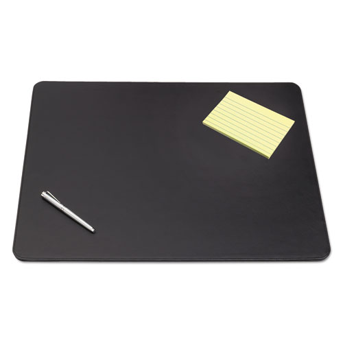 Sagamore Desk Pad w/Decorative Stitching, 38 x 24, Black | by Plexsupply