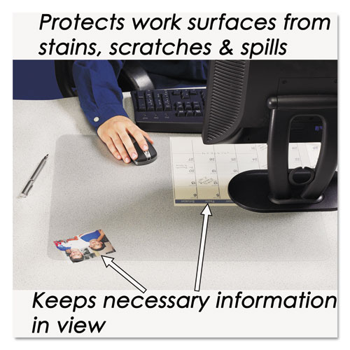Image of Artistic® Krystalview Desk Pad With Antimicrobial Protection, Glossy Finish, 38 X 24, Clear