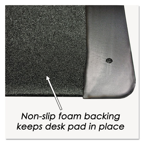 Image of Artistic® Executive Desk Pad With Antimicrobial Protection, Leather-Like Side Panels, 36 X 20, Black
