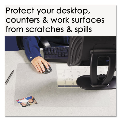 Image of KrystalView Desk Pad with Antimicrobial Protection. Matte Finish, 17 x 12, Clear