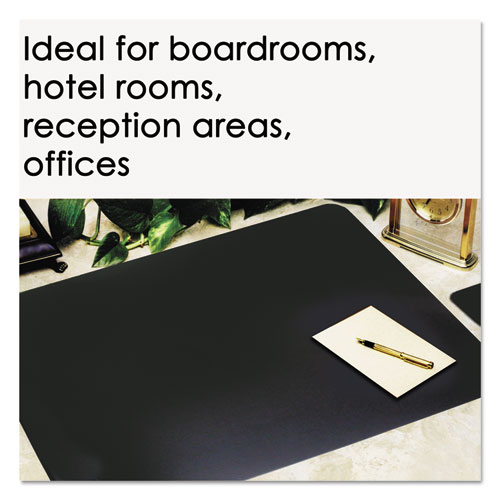 Image of Leather Desk Pad with Coaster, 19 x 24, Black