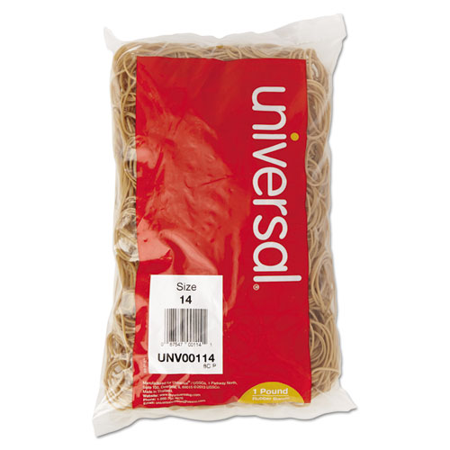 Universal® Rubber Bands, Size 10, 0.04" Gauge, Beige, 1 lb Box, 3,400/Pack