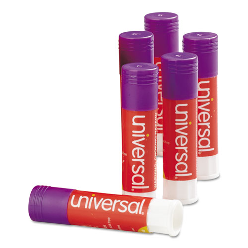 Image of Glue Stick, 0.28 oz, Applies Purple, Dries Clear, 12/Pack
