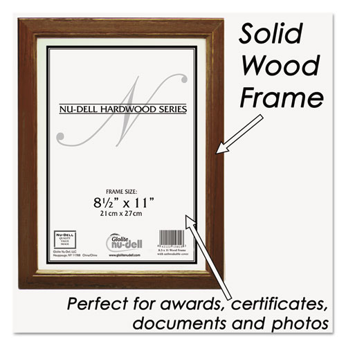Solid Oak Hardwood Frame, 8.5 x 11, Walnut Finish